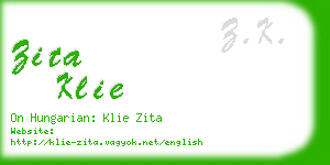 zita klie business card